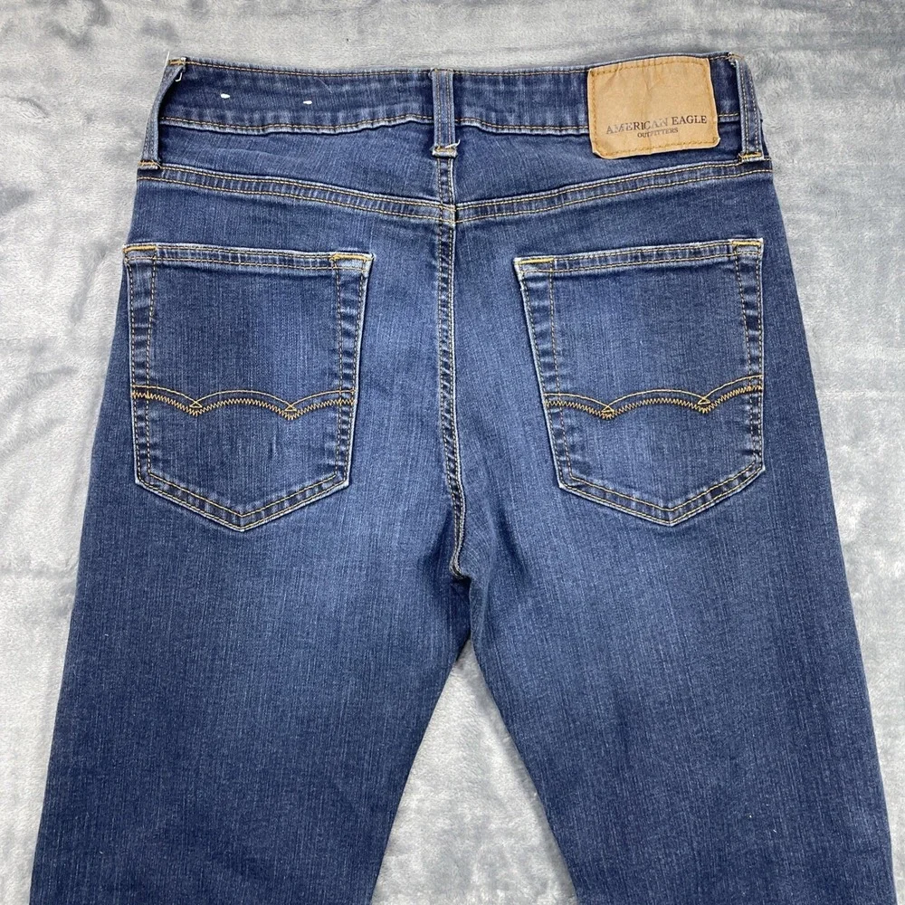 American Eagle Jeans Mens 29x30 FITS 28x28 Dark Blue Original Boot Airflex +